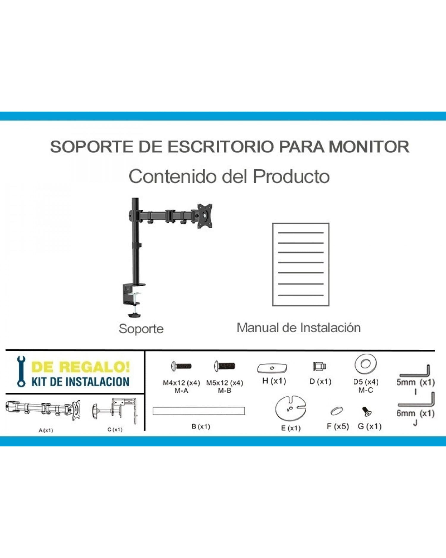 SOPORTE DE ESCRITORIO INTELAID 13/27 VESA 100X100 IT-DBSL