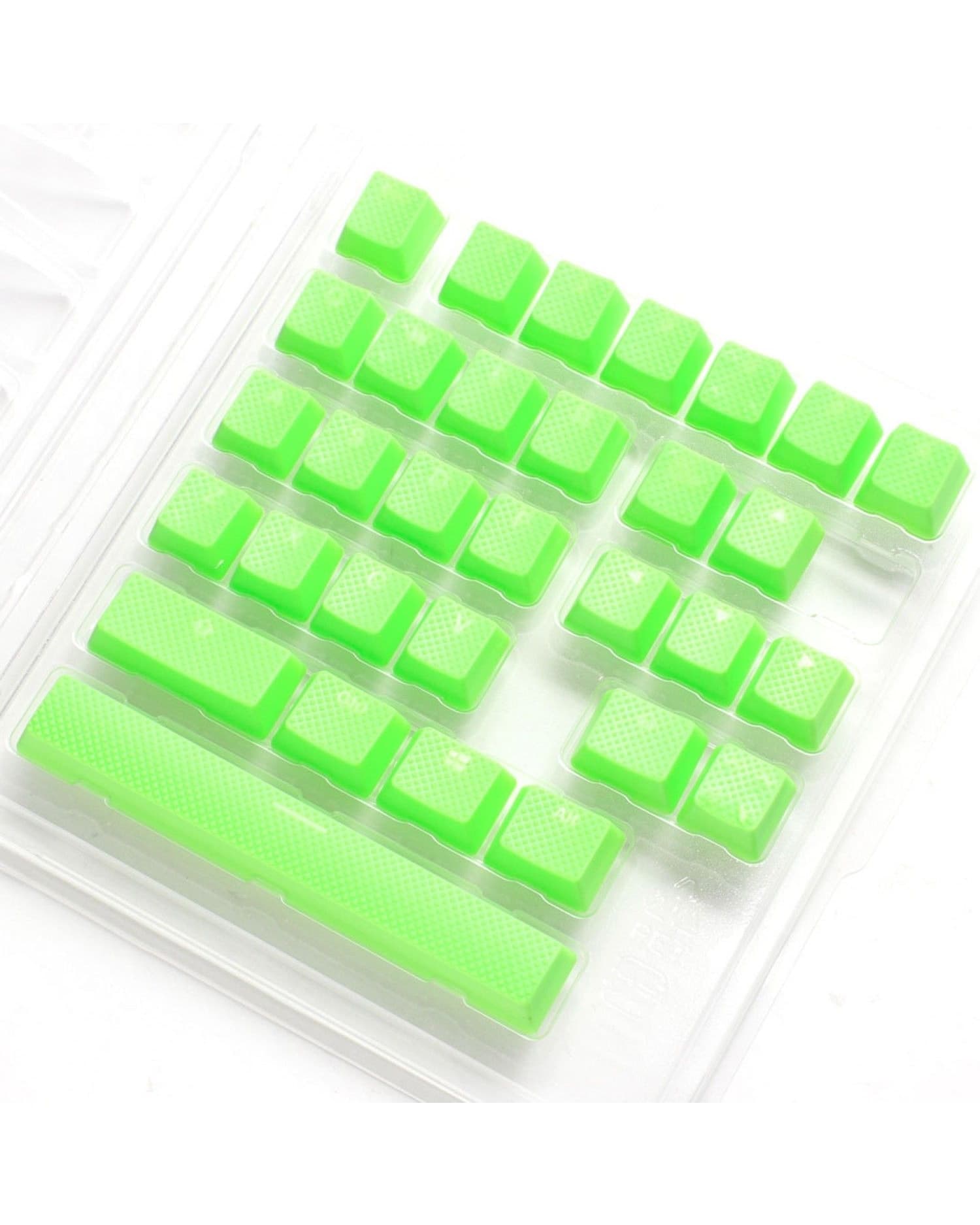 SET 31 TECLAS DUCKY VERDE GOMA RUGOSAS GAMER TRASLUCIDAS