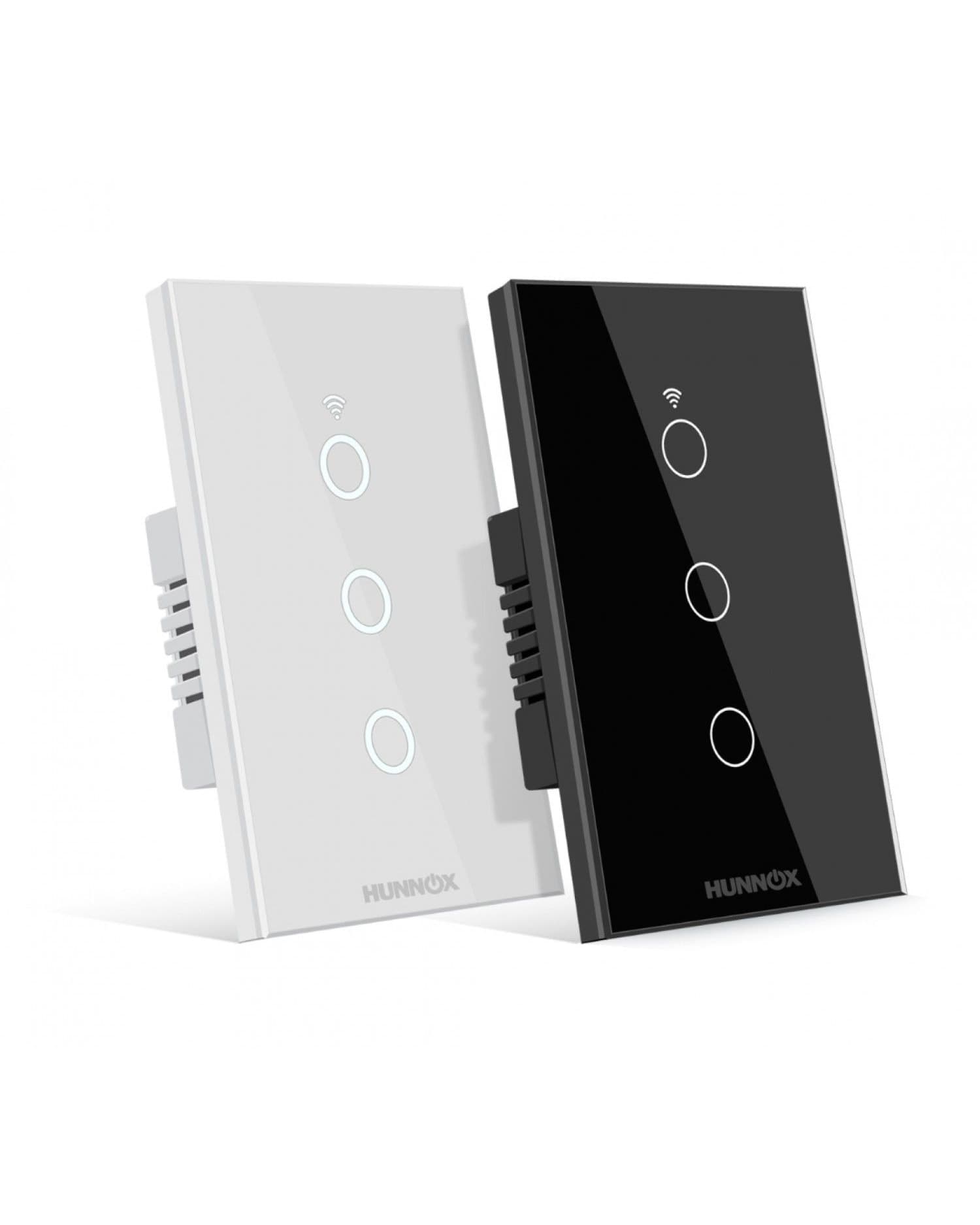 TECLA HUNNOX SMART TACTIL 3 CANALES NEGRO