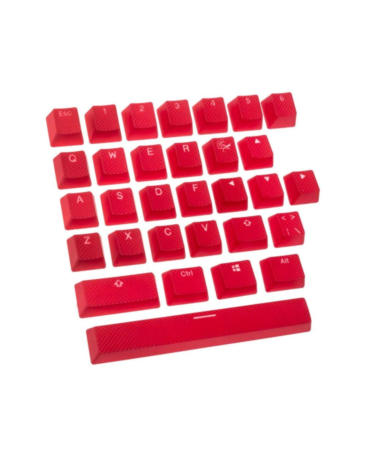 SET 31 TECLAS DUCKY GOMA TRASLUCIDAS ROJAS RED