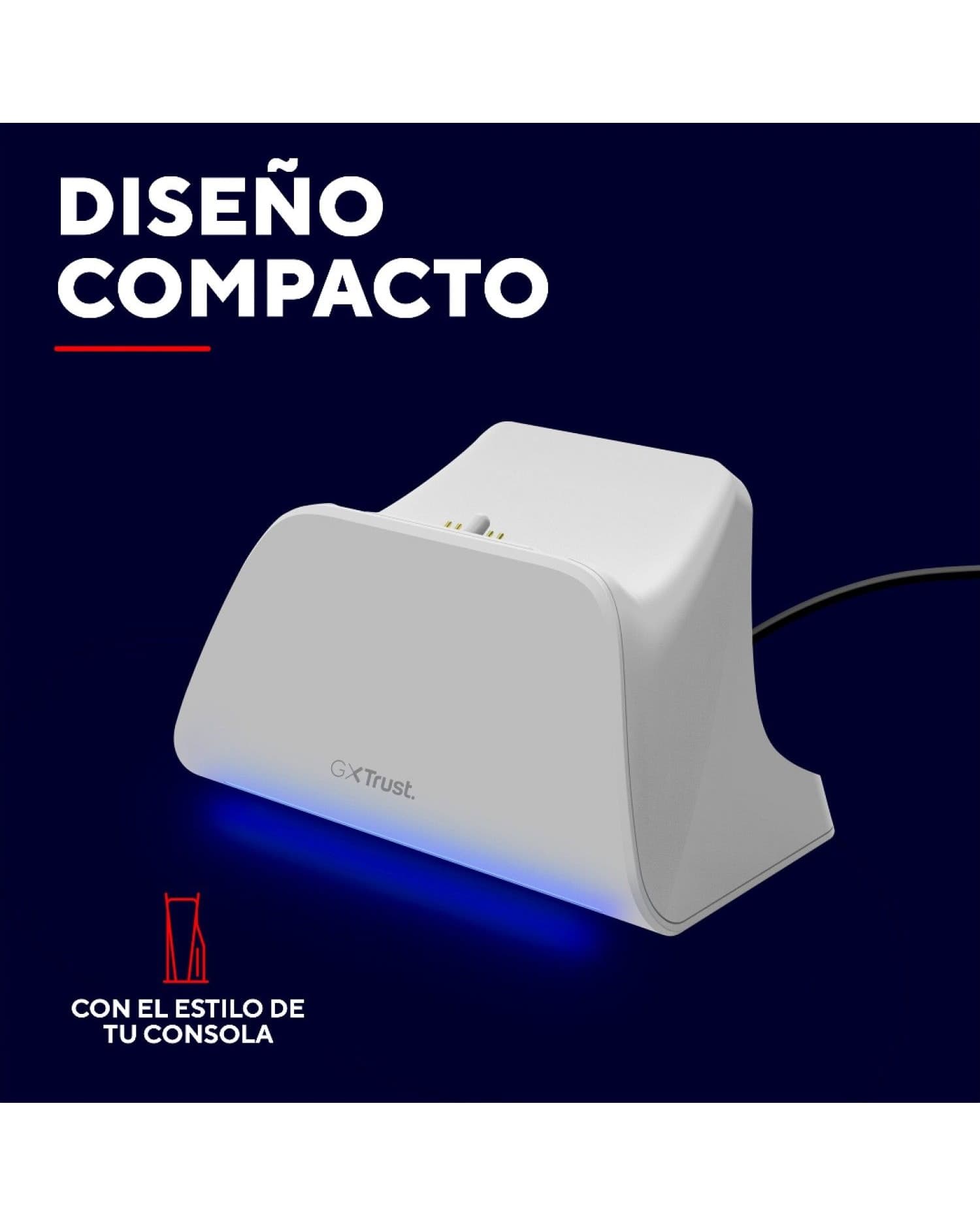 SOPORTE DE CARGA RÁPIDA GXTRUST 255 PARA CONTROL DUALSENSE PS5 BLANCO
