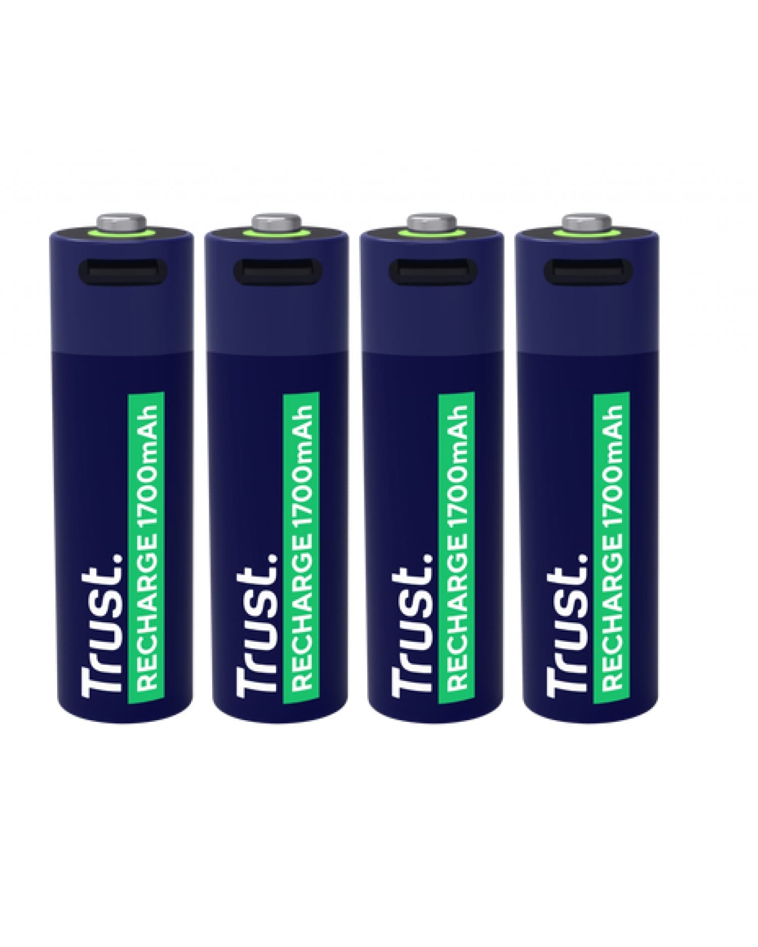 PILAS AA RECARGABLES USB-C TRUST CON LUZ LED Y CABLE INCLUIDO (4-PACK)