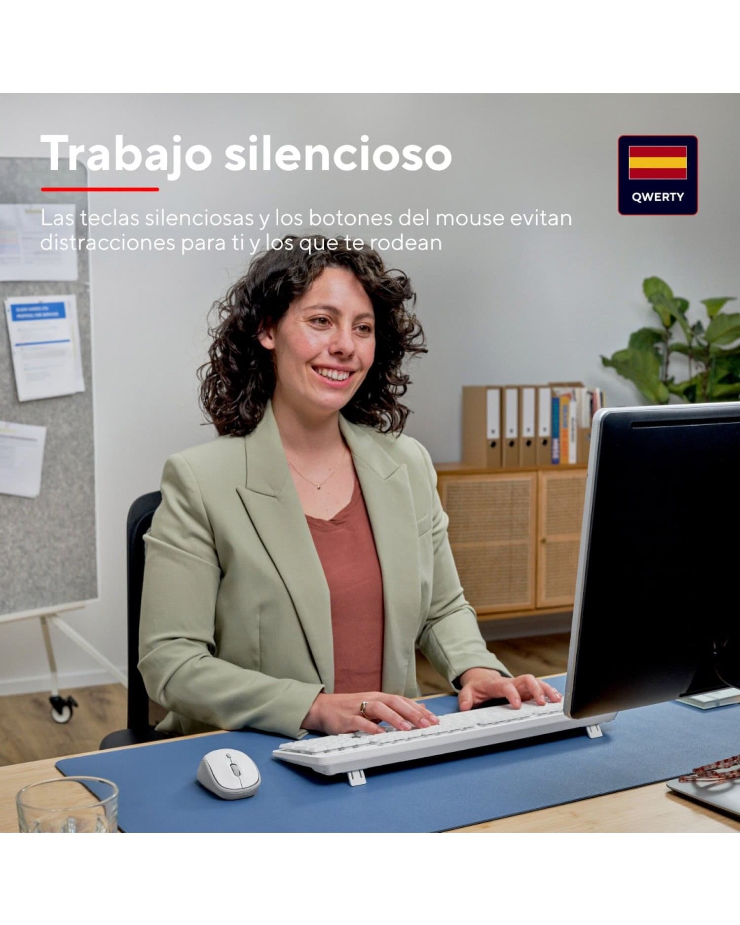 SET INALÁMBRICO TRUST ODY II TECLADO RESISTENTE + MOUSE SILENCIOSO BLANCO