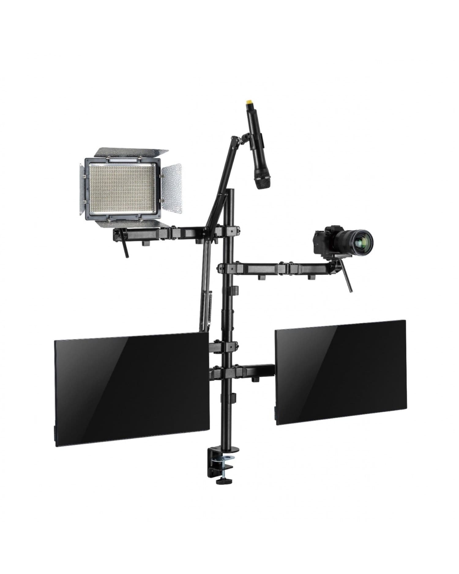 SOPORTE INTELAID DE ESCRITORIO SETUP 2 MONI CAMARA CAM MIC LUZ IT-SDM