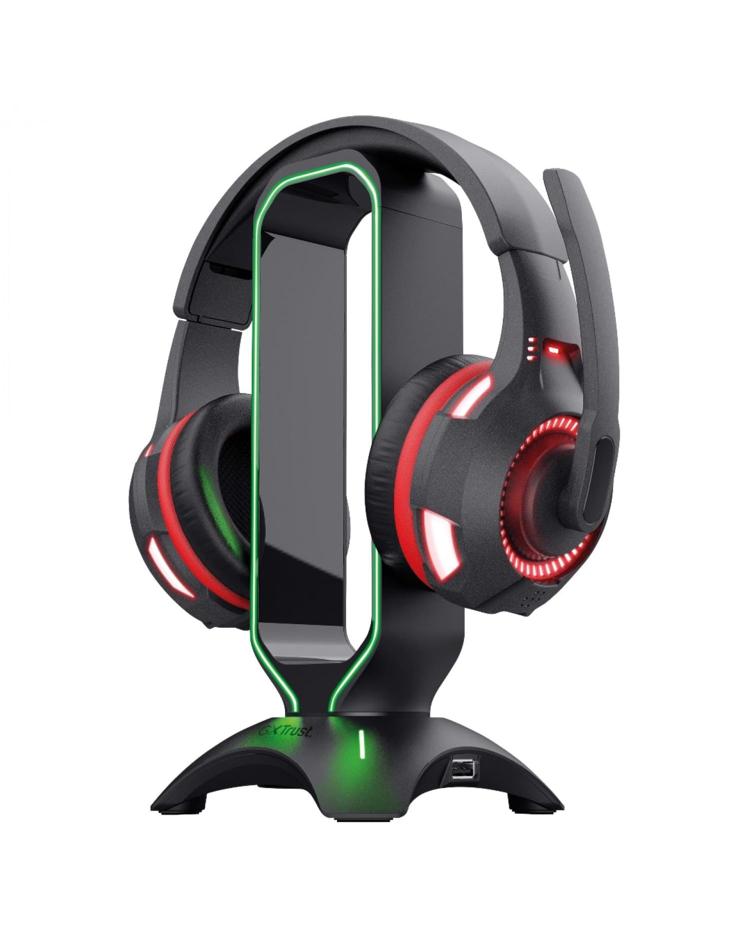 SOPORTE DE AURICULARES GAMING GXTRUST 265 CINTAR RGB CON PUERTOS USB