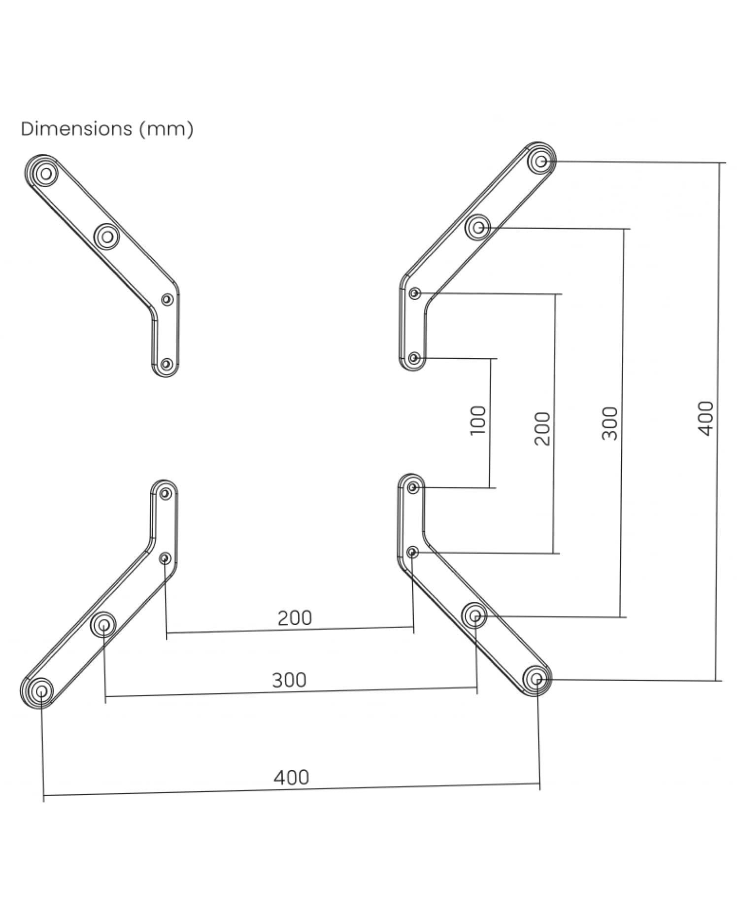 SOPORTE VESA EXTENSIBLE INTELAID 300X300 400X400
