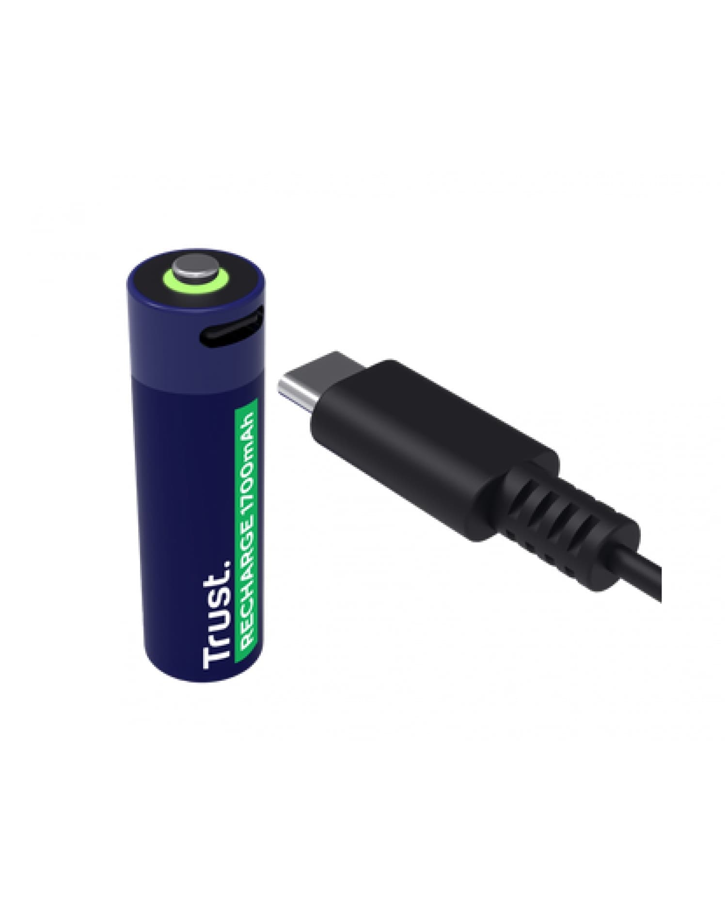 PILAS AA RECARGABLES USB-C TRUST CON LUZ LED Y CABLE INCLUIDO (4-PACK)
