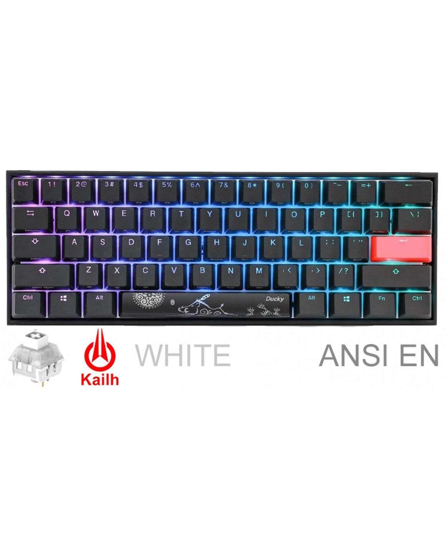 TECLADO GAMER DUCKY MECHA MINI v2 RGB Kailh BOX White PBT DOUBLE-SHOT