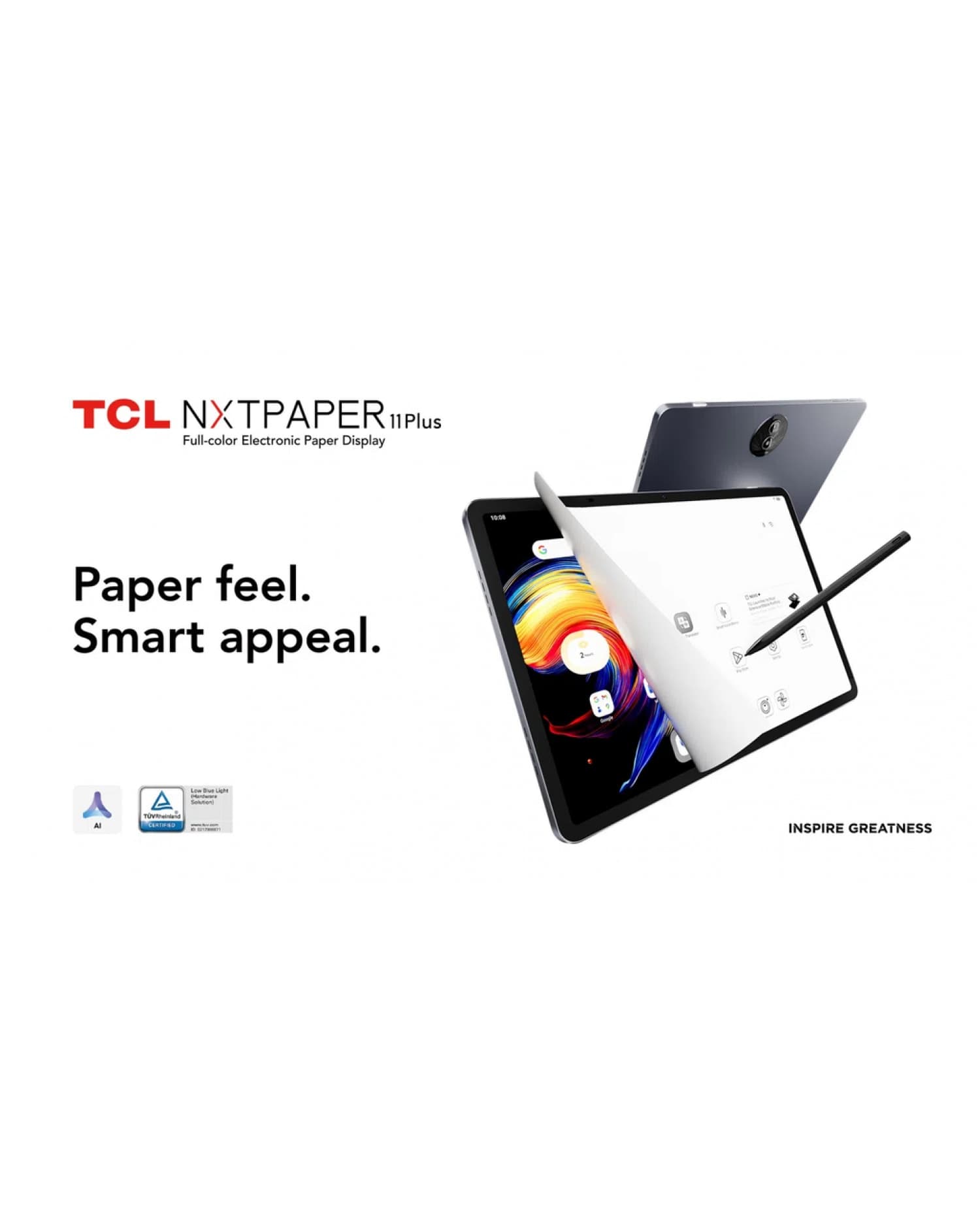 TABLET TCL NXTPAPER 11 PLUS BLACK + FLIPCASE + T PEN 120HZ 12+8GB/256GB