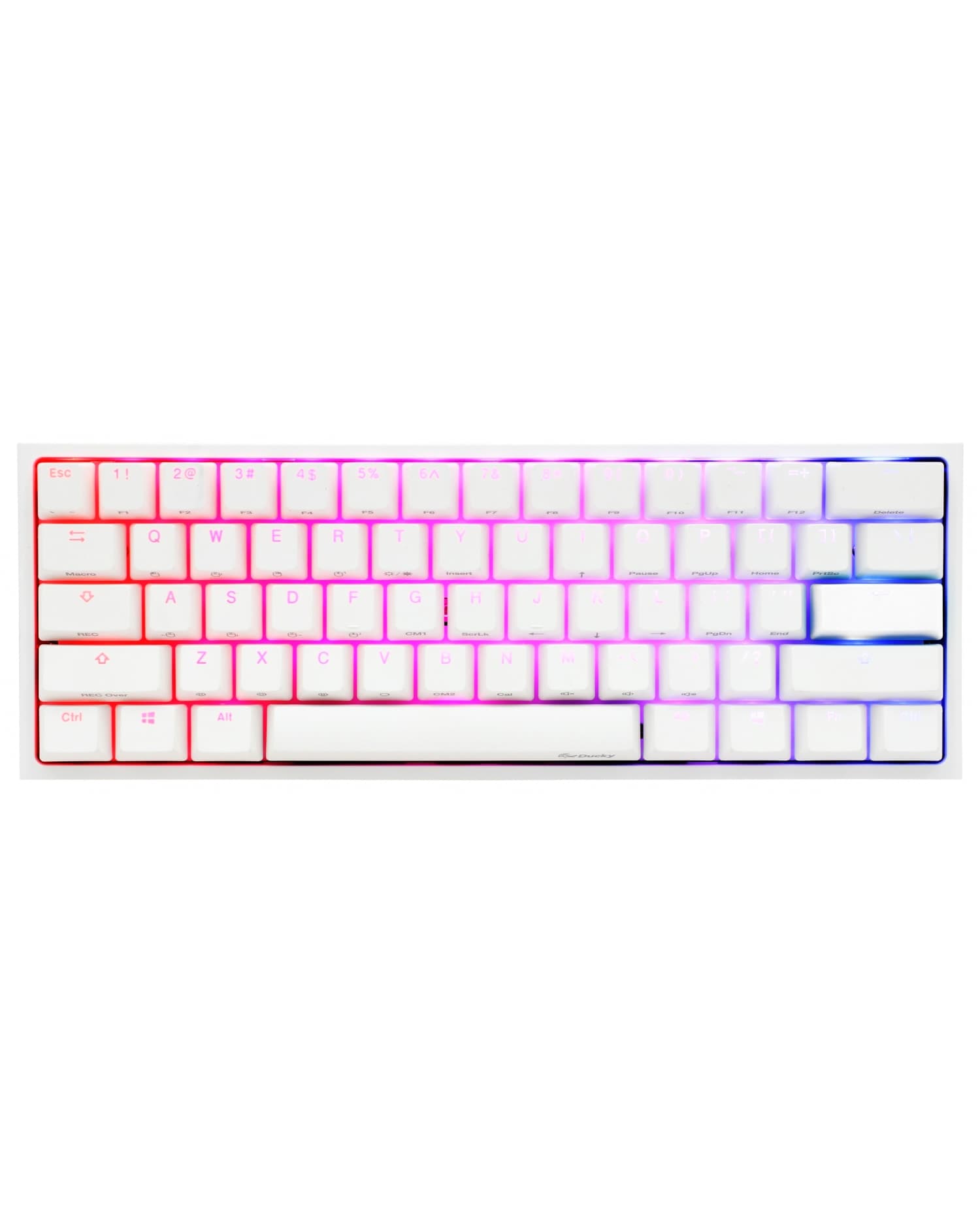TECLADO GAMER DUCKY ONE 2 MINI PURE WHITE RGB CHERRY BROWN RGB DOUBLE-SHOT PBT MECANICO