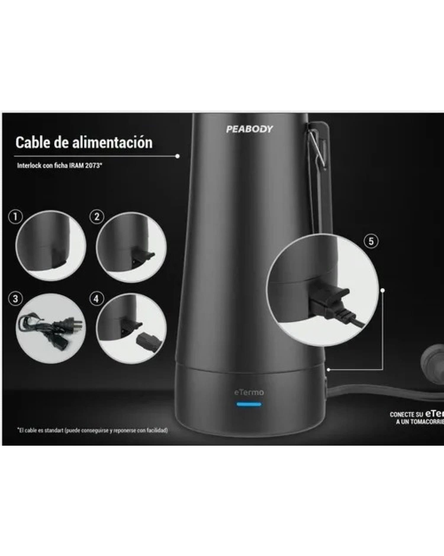 PEABODY TERMO ELECTRICO NEGRO ET1000N