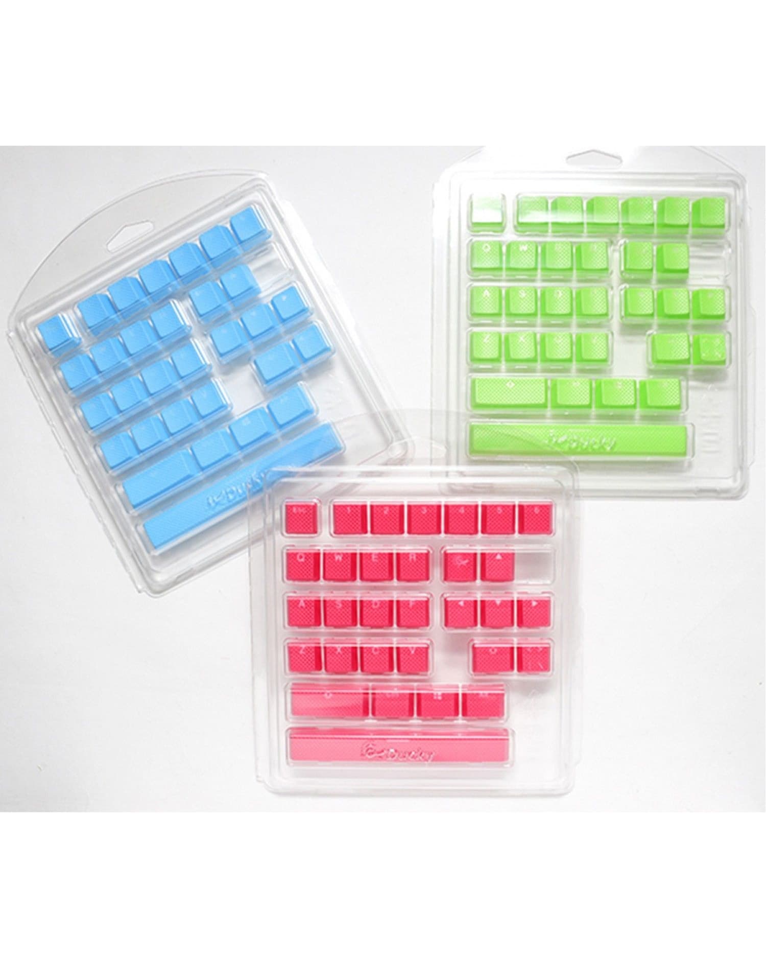 SET 31 TECLAS DUCKY GOMA TRASLUCIDAS ROJAS RED