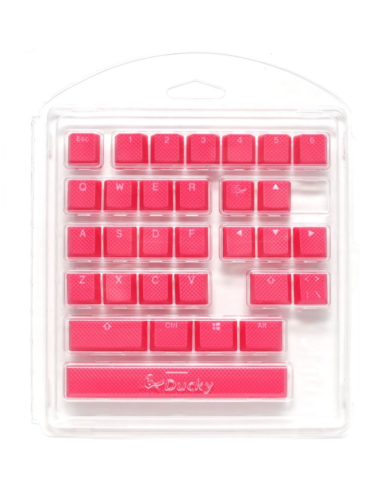SET 31 TECLAS DUCKY GOMA TRASLUCIDAS ROJAS RED