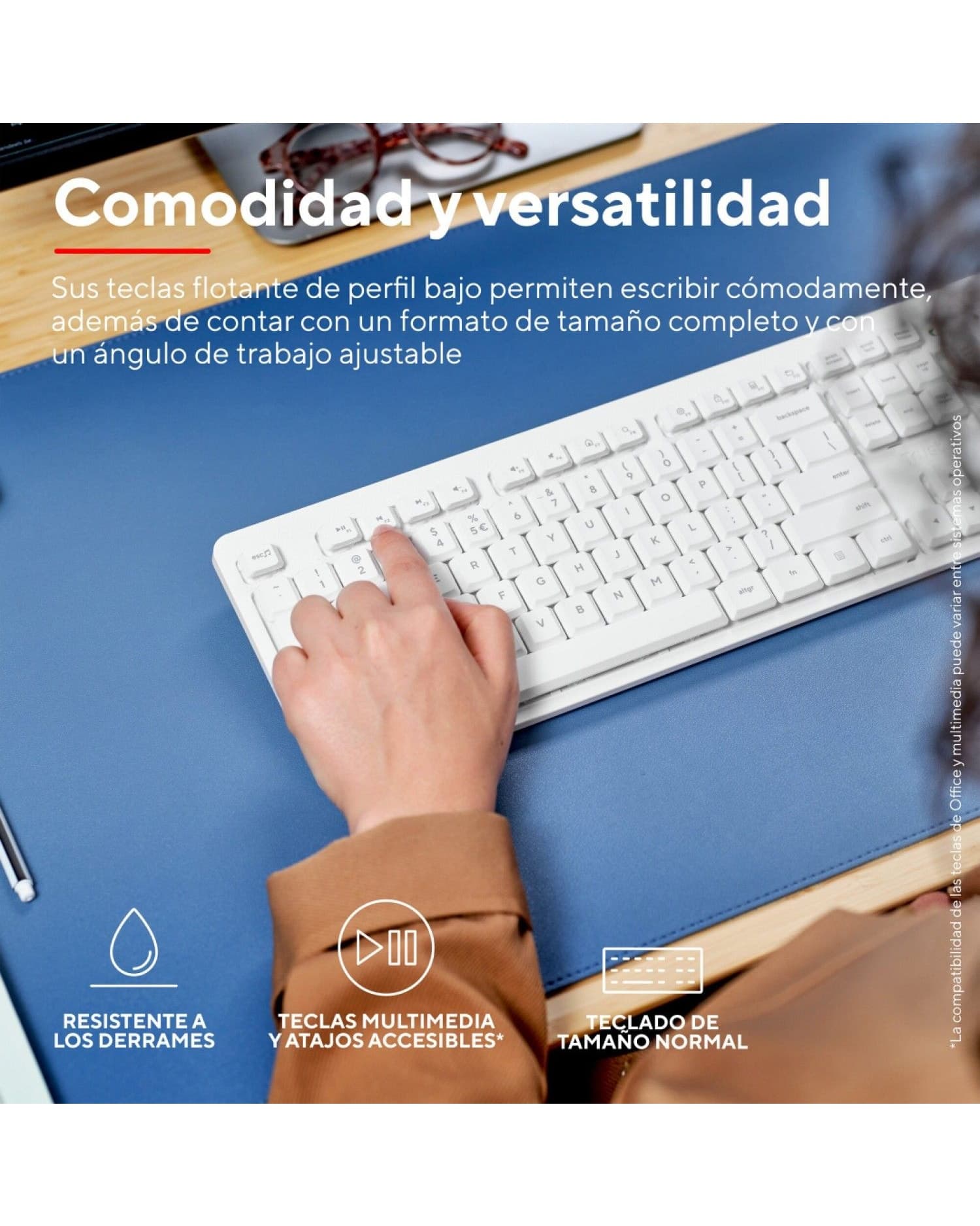 SET INALÁMBRICO TRUST ODY II TECLADO RESISTENTE + MOUSE SILENCIOSO BLANCO