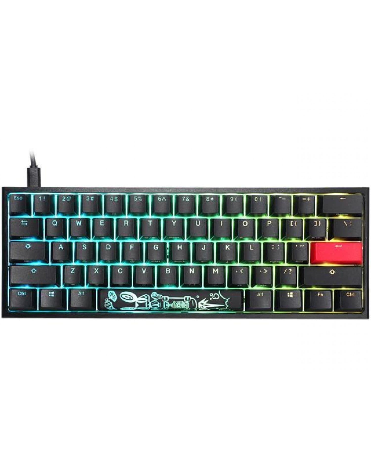 TECLADO GAMER DUCKY ONE 2 MINI RGB CHERRY MX BROWN DOUBLE SHOT PBT MECANICO