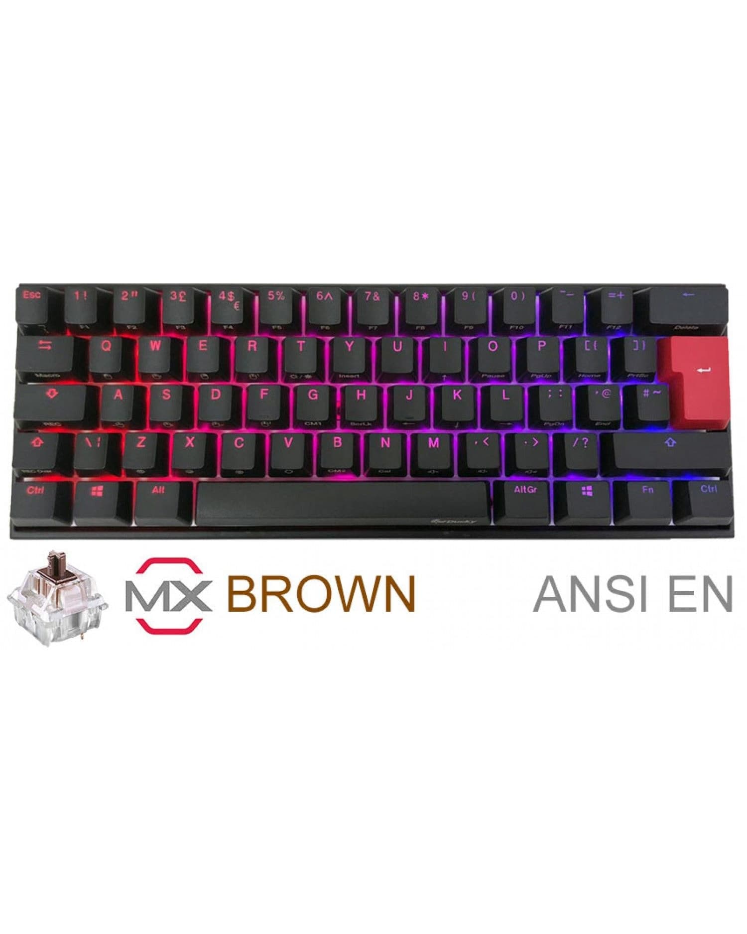 TECLADO GAMER DUCKY MECHA MINI RGB CHERRY BROWN RGB PBT DOUBLE-SHOT 60