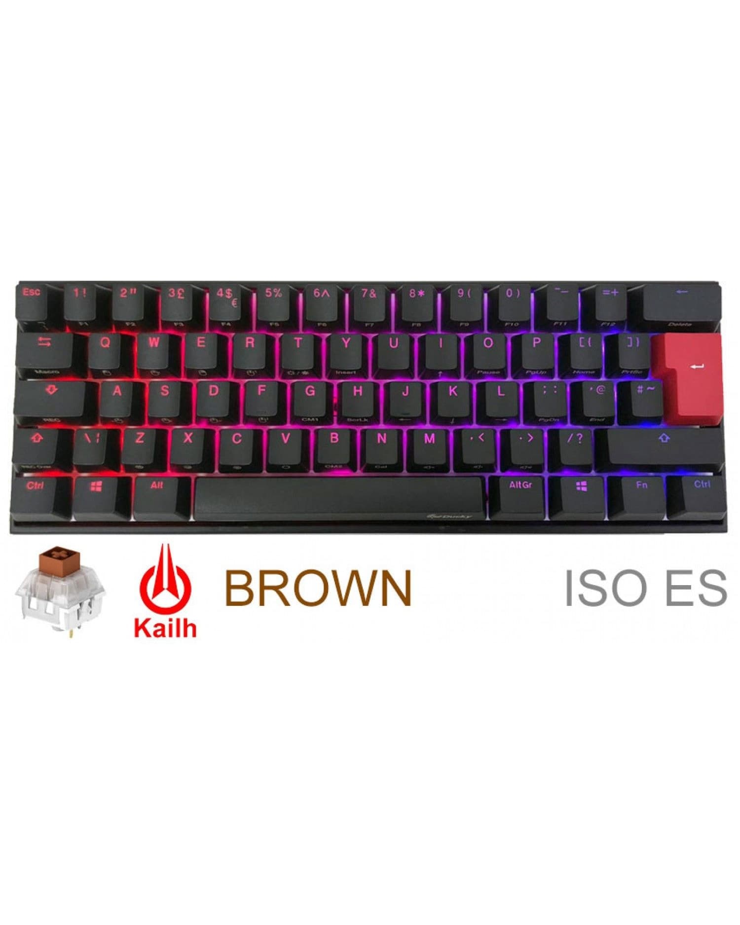 TECLADO GAMER DUCKY MECHA MINI V2 RGB Kailh BOX brown switch MECANICO ISO SP