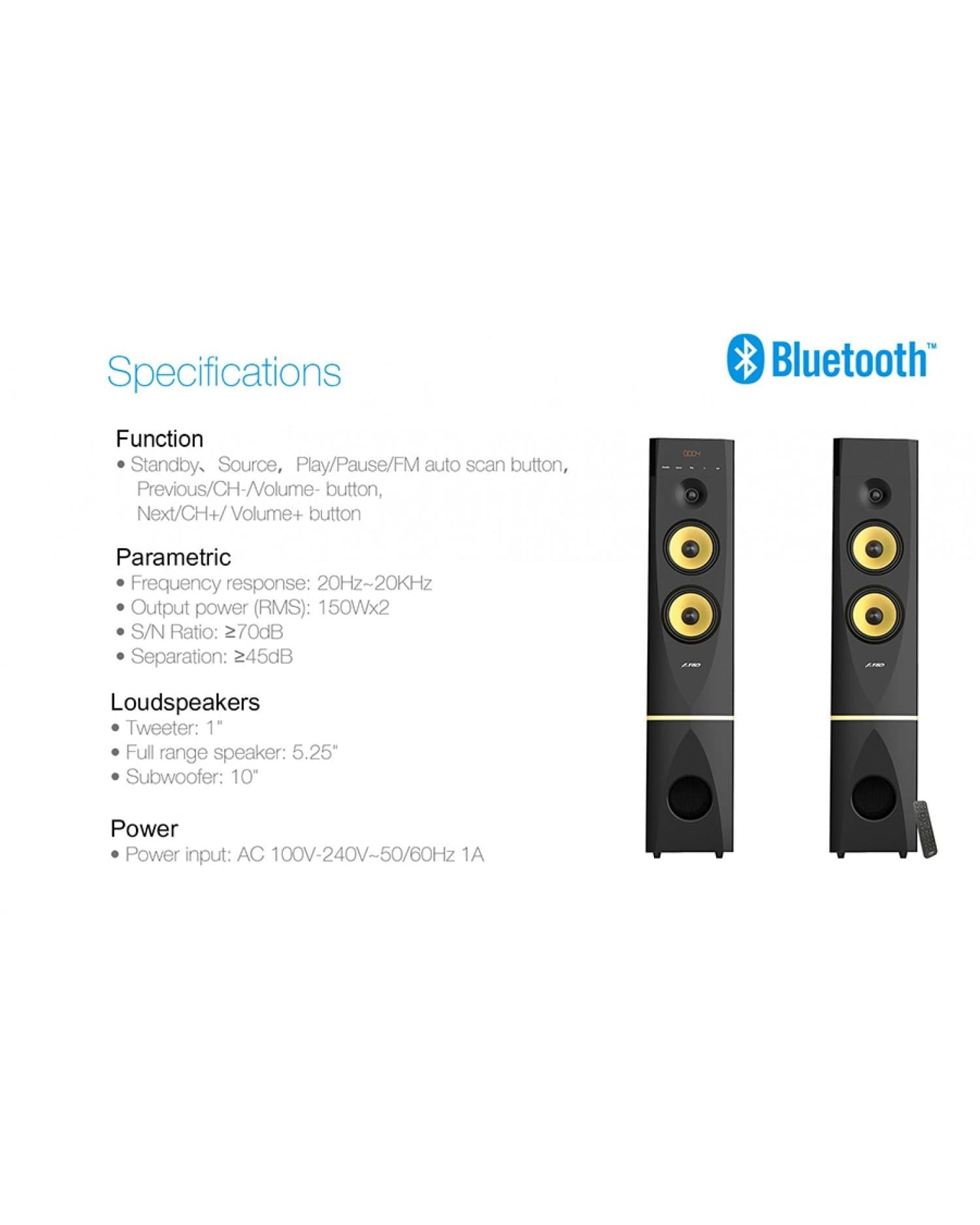 PARLANTE FYD FENDA 2.0 BT 150WX2 T-88X