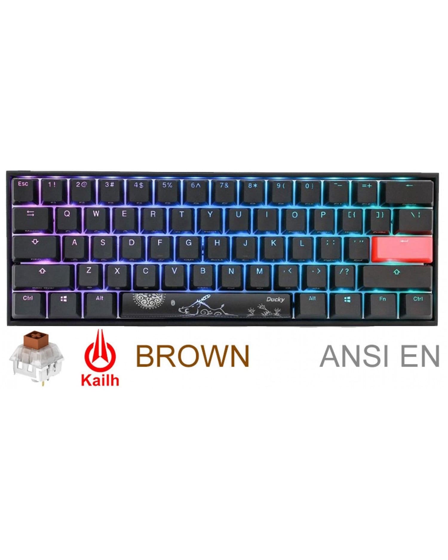 TECLADO GAMER DUCKY MECHA MINI V2 RGB Kailh BOX Brown PBT DOUBLE-SHOT