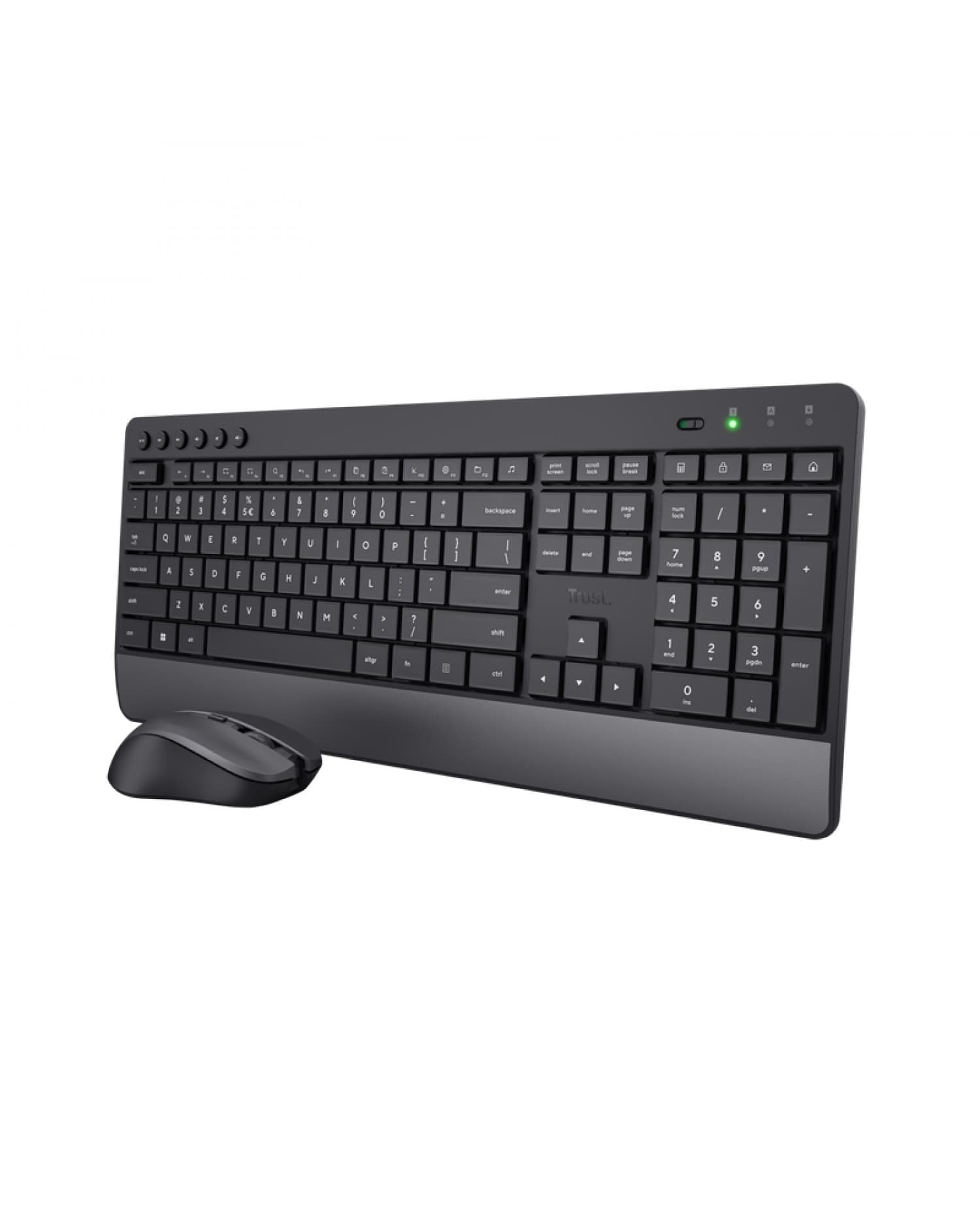 SET INALÁMBRICO TRUST TREZO TECLADO ULTRACÓMODO + MOUSE SILENCIOSO NEGRO