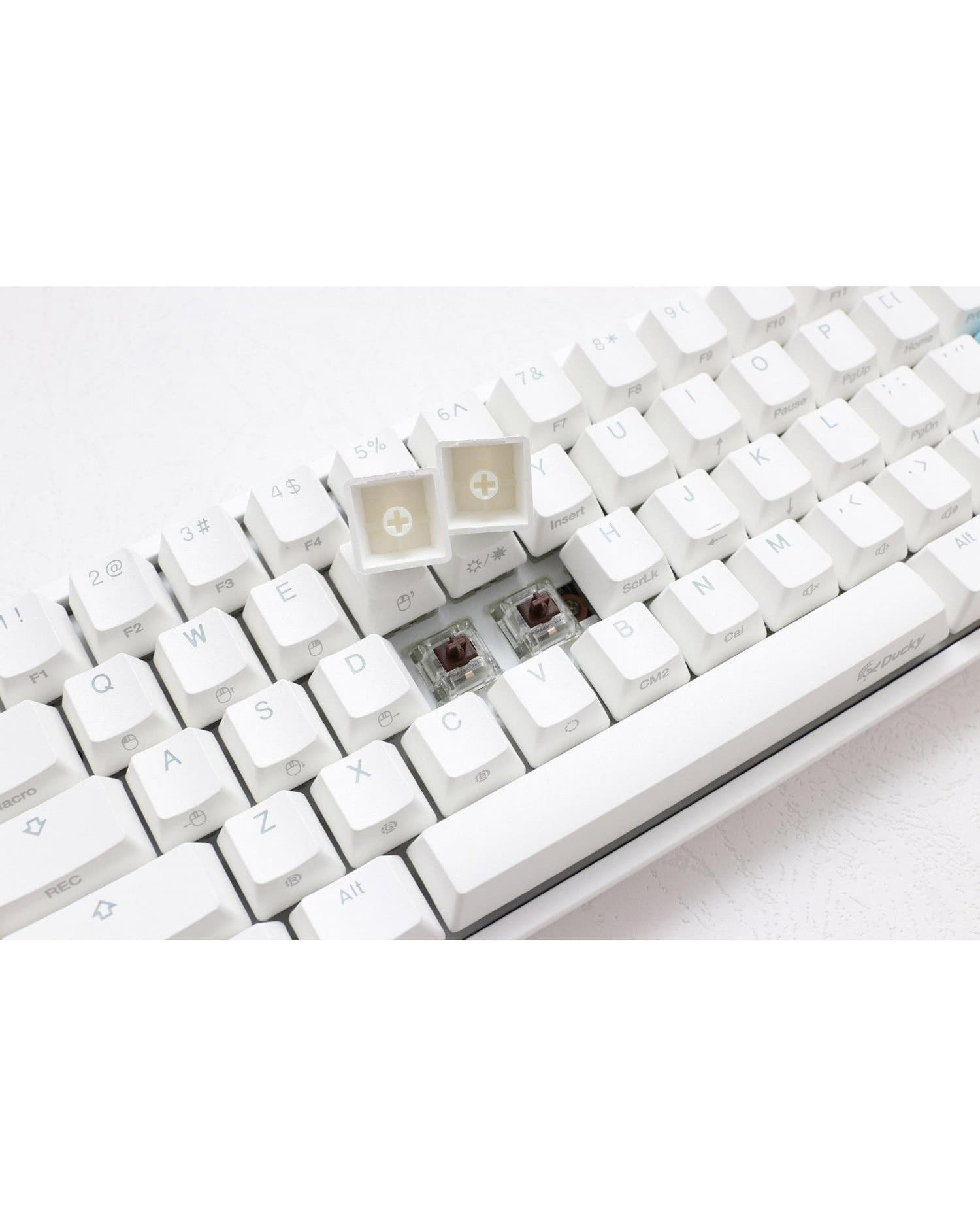 TECLADO GAMER DUCKY ONE 2 MINI PURE WHITE RGB CHERRY BROWN RGB DOUBLE-SHOT PBT MECANICO