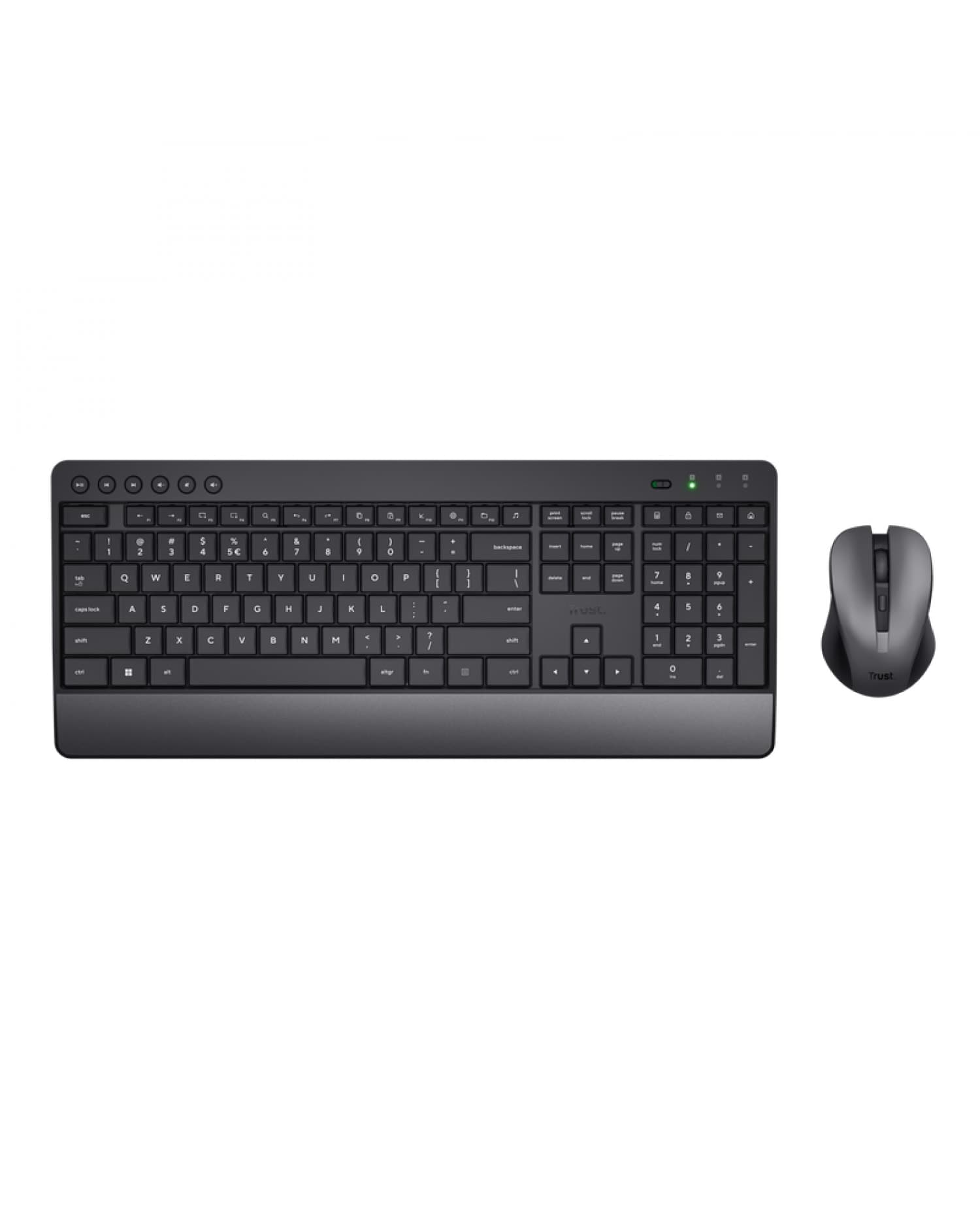 SET INALÁMBRICO TRUST TREZO TECLADO ULTRACÓMODO + MOUSE SILENCIOSO NEGRO