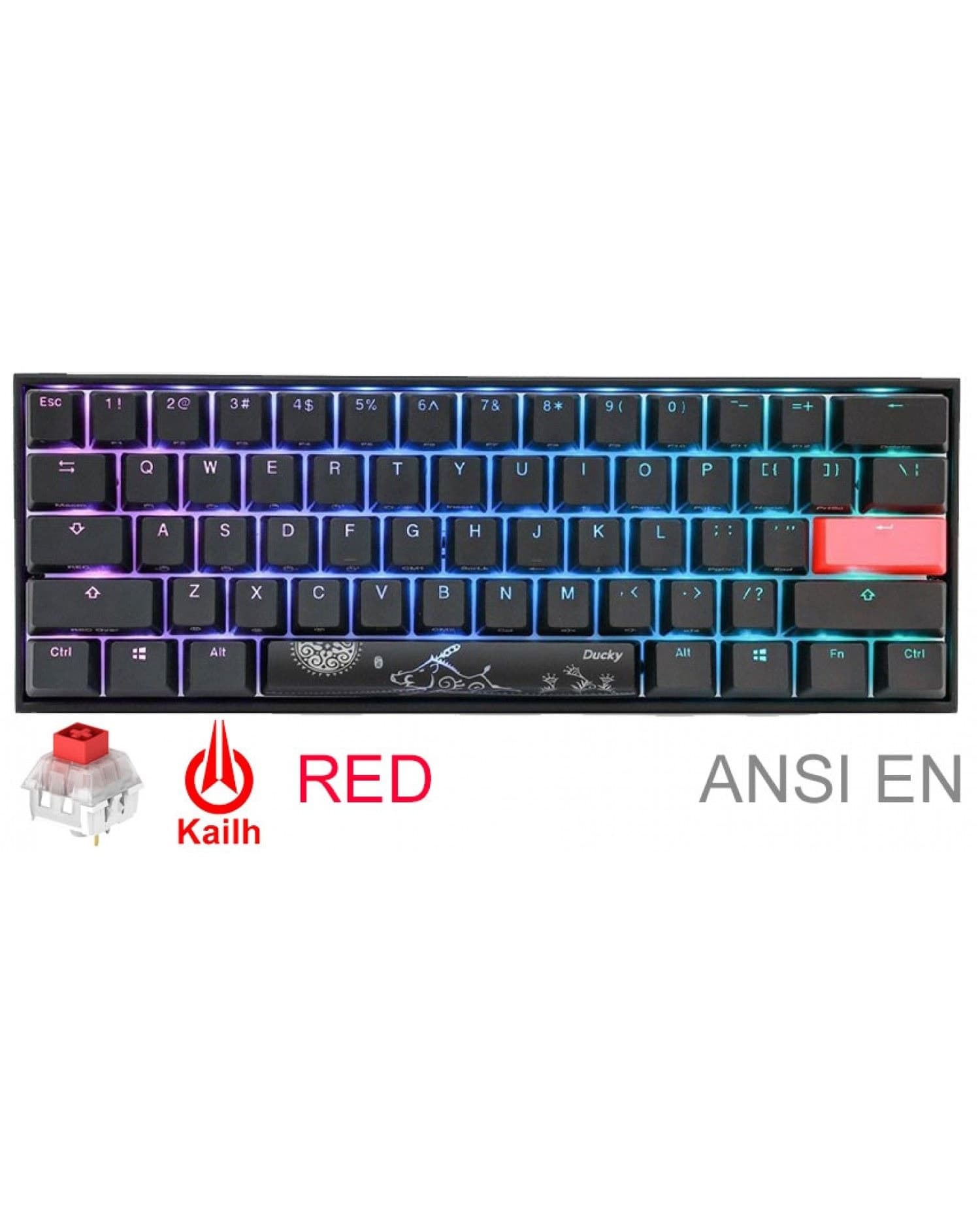 TECLADO GAMER DUCKY MECHA MINI v2 RGB Kailh BOX Red PBT DOUBLE-SHOT